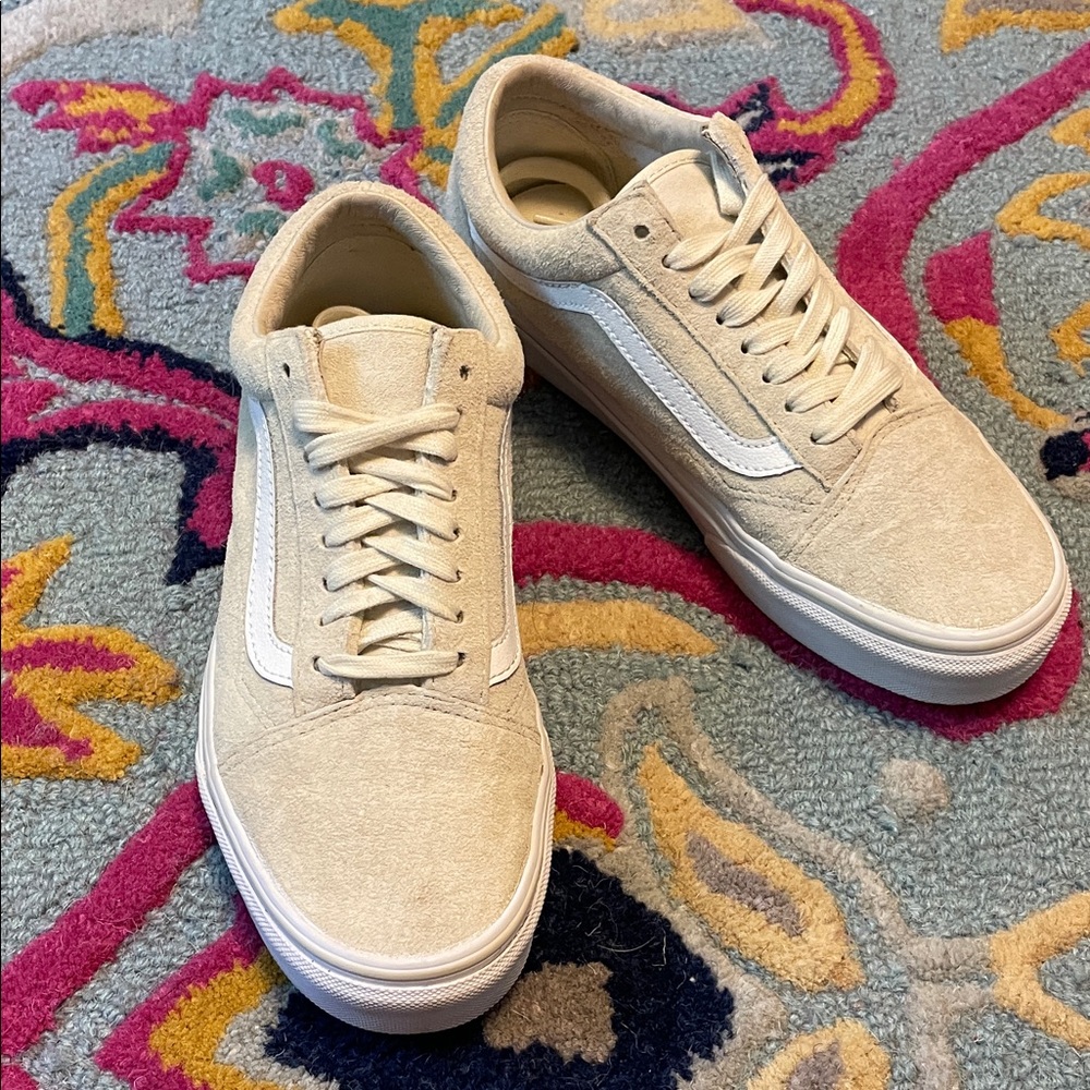 Vans Old Skool All Suede Sneakers in Cream w/ Scotchgard - Picture 4 of 9